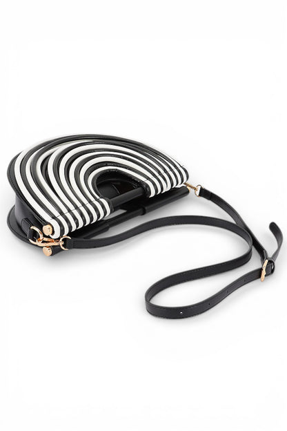 2 Designer Style Vegan Leather Half Moon Clutch Bag