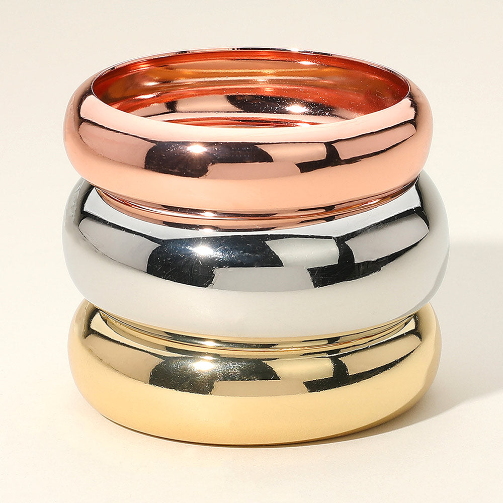 3PCS - Metal Multi Layered Bangle Bracelets