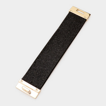 Addy Embellished Rhinestone Wide Turn Lock Bracelet