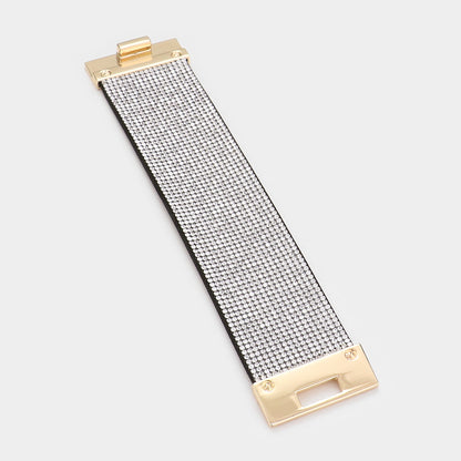 Addy Embellished Rhinestone Wide Turn Lock Bracelet