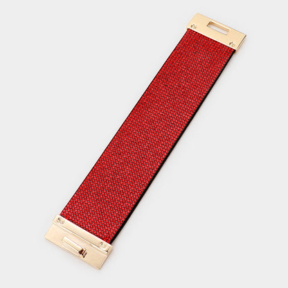 Addy Embellished Rhinestone Wide Turn Lock Bracelet