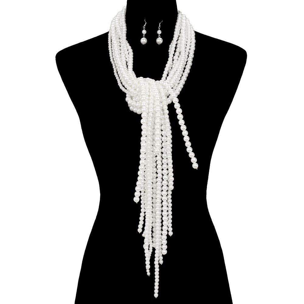 Arya Oversized Multi Strand Pearl Statement Necklace