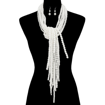 Arya Oversized Multi Strand Pearl Statement Necklace