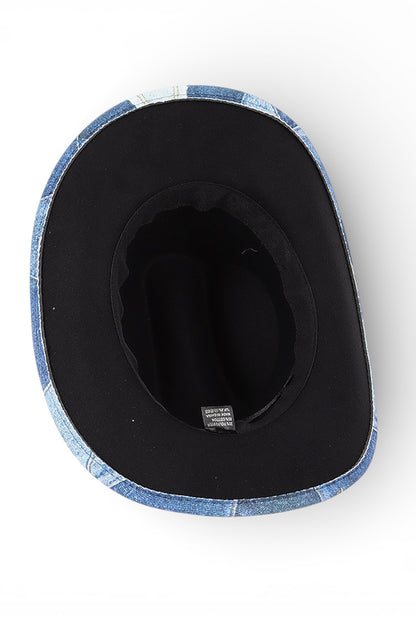 Ayo Blue Denim Patch Fedora Hat