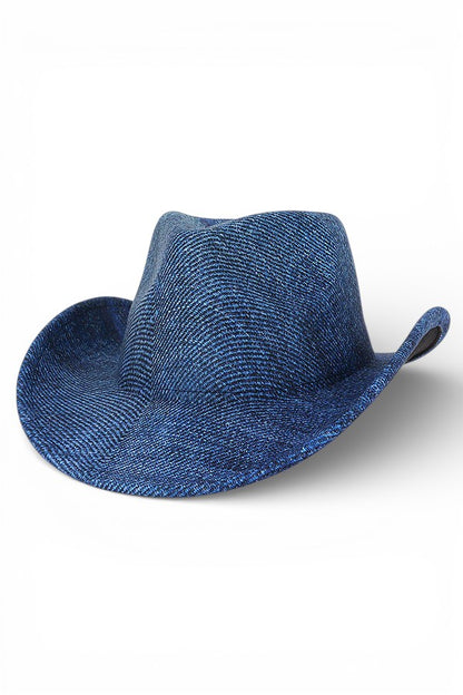 Az Blue Denim Western Fedora Hat