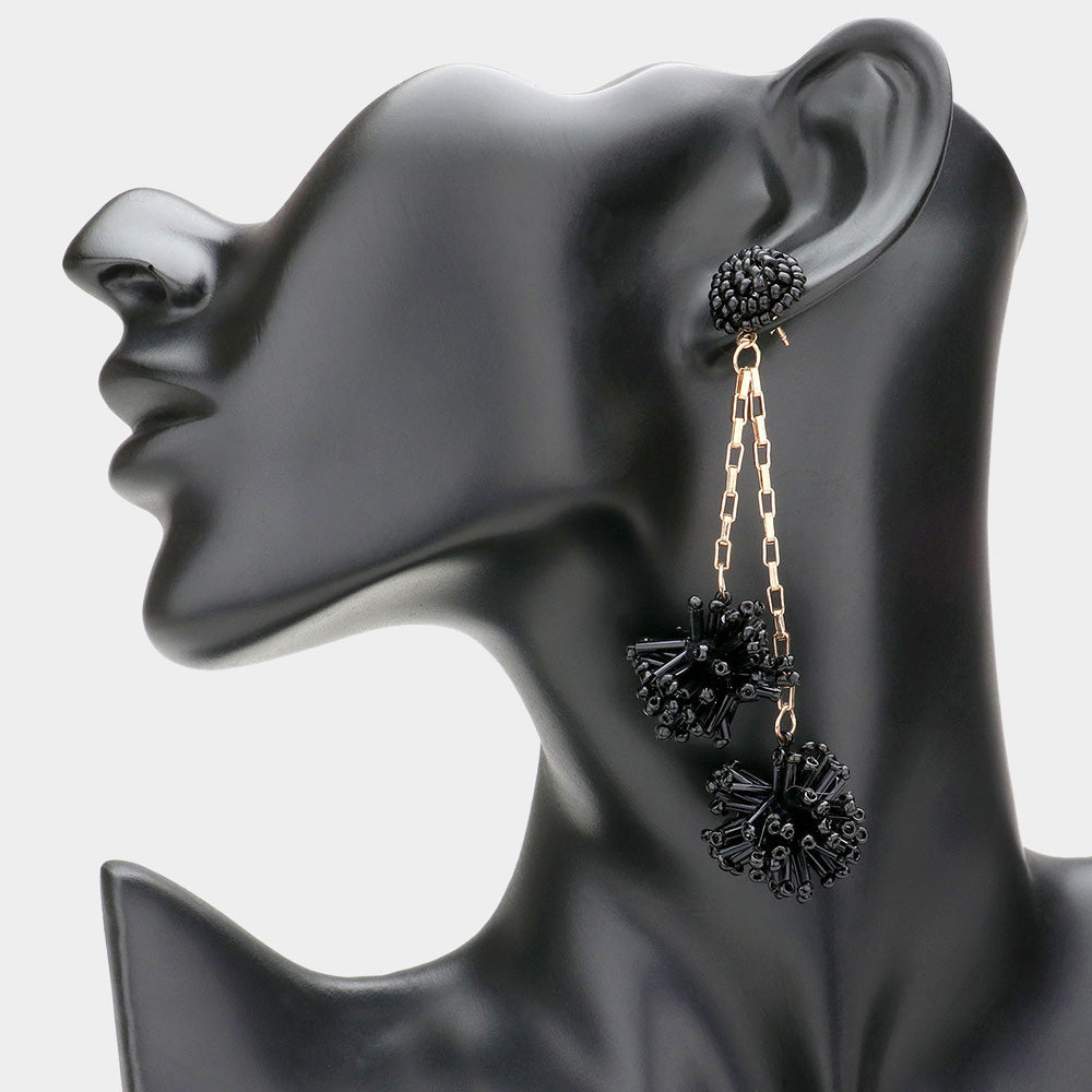 Atiya Double Ball Drop Statement Earrings
