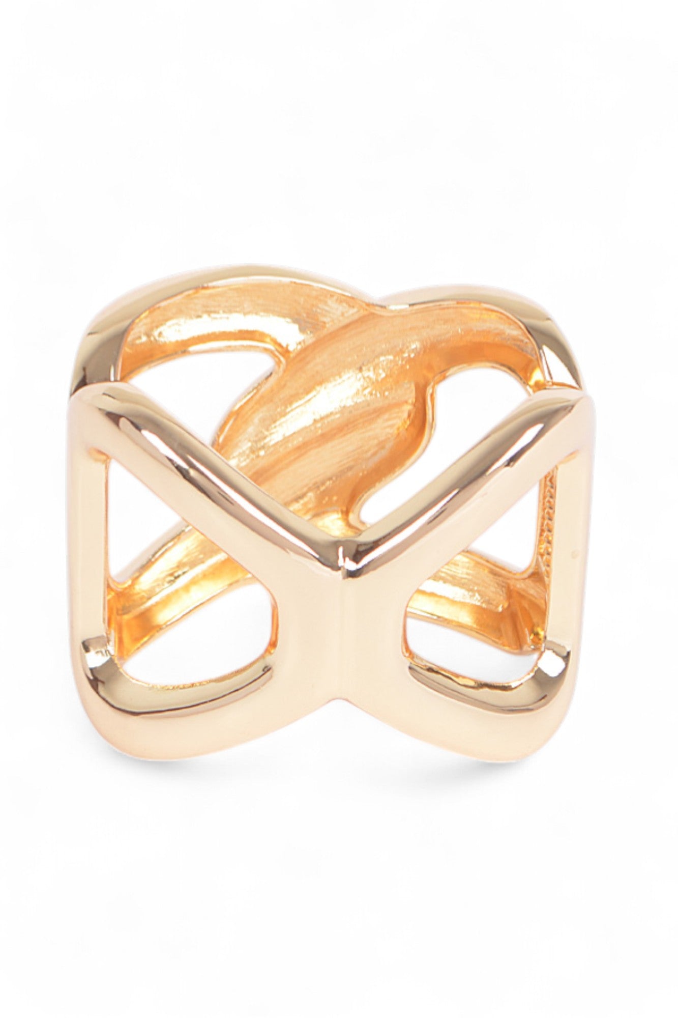 Abstract Cut Out Hinge Metal Bracelet