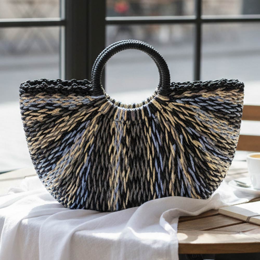 Aly Large Woven Straw Tote Bag