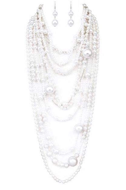 Aba Glamorous Pearl Statement Necklace