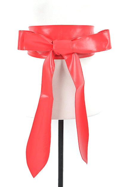 Abbi Vegan Leather Obi Wrap Statement Belt