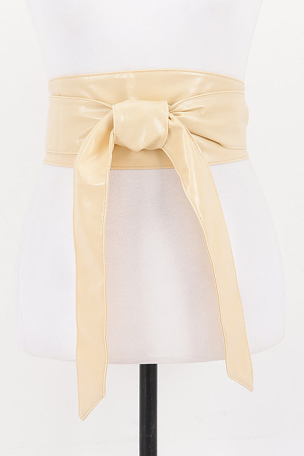Abbi 2 Vegan Leather Obi Wrap Statement Belt