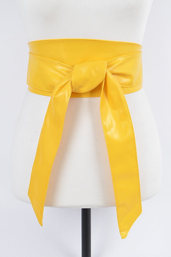 Abbi 2 Vegan Leather Obi Wrap Statement Belt