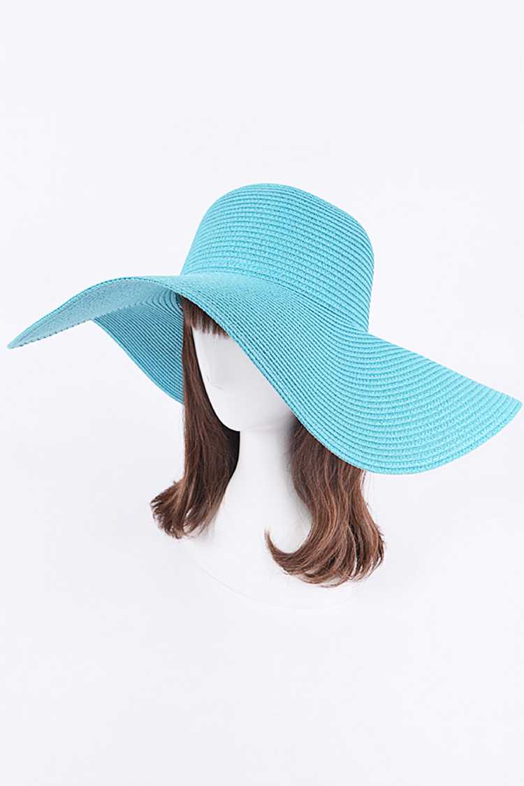 Turquoise Wide Brim Floppy Hat