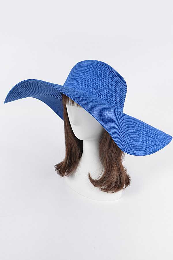 Blue Wide Brim Floppy Hat