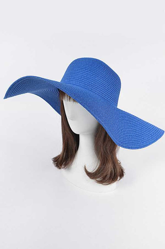 Blue Wide Brim Floppy Hat