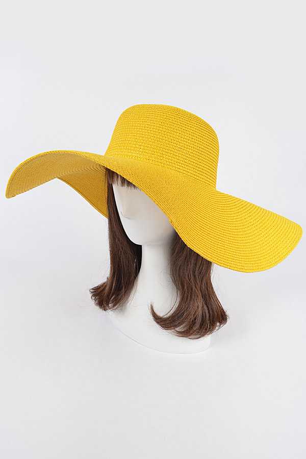 Yellow Wide Brim Floppy Hat