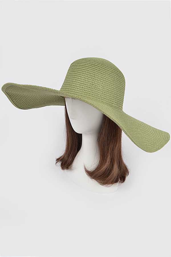 Olive Green  Wide Brim Floppy Hat