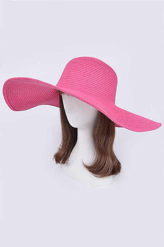 Pink Wide Brim Floppy Hat