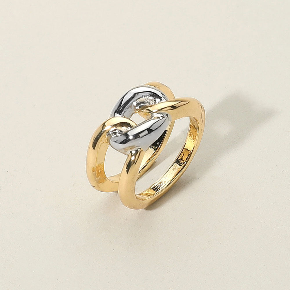 2-Tone Gold & Silver Chain Link Ring