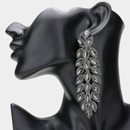 1 Marquise Chandelier Evening Statement Earrings