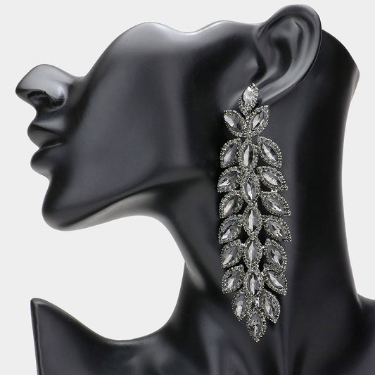 1 Marquise Chandelier Evening Statement Earrings