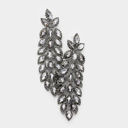 1 Marquise Chandelier Evening Statement Earrings