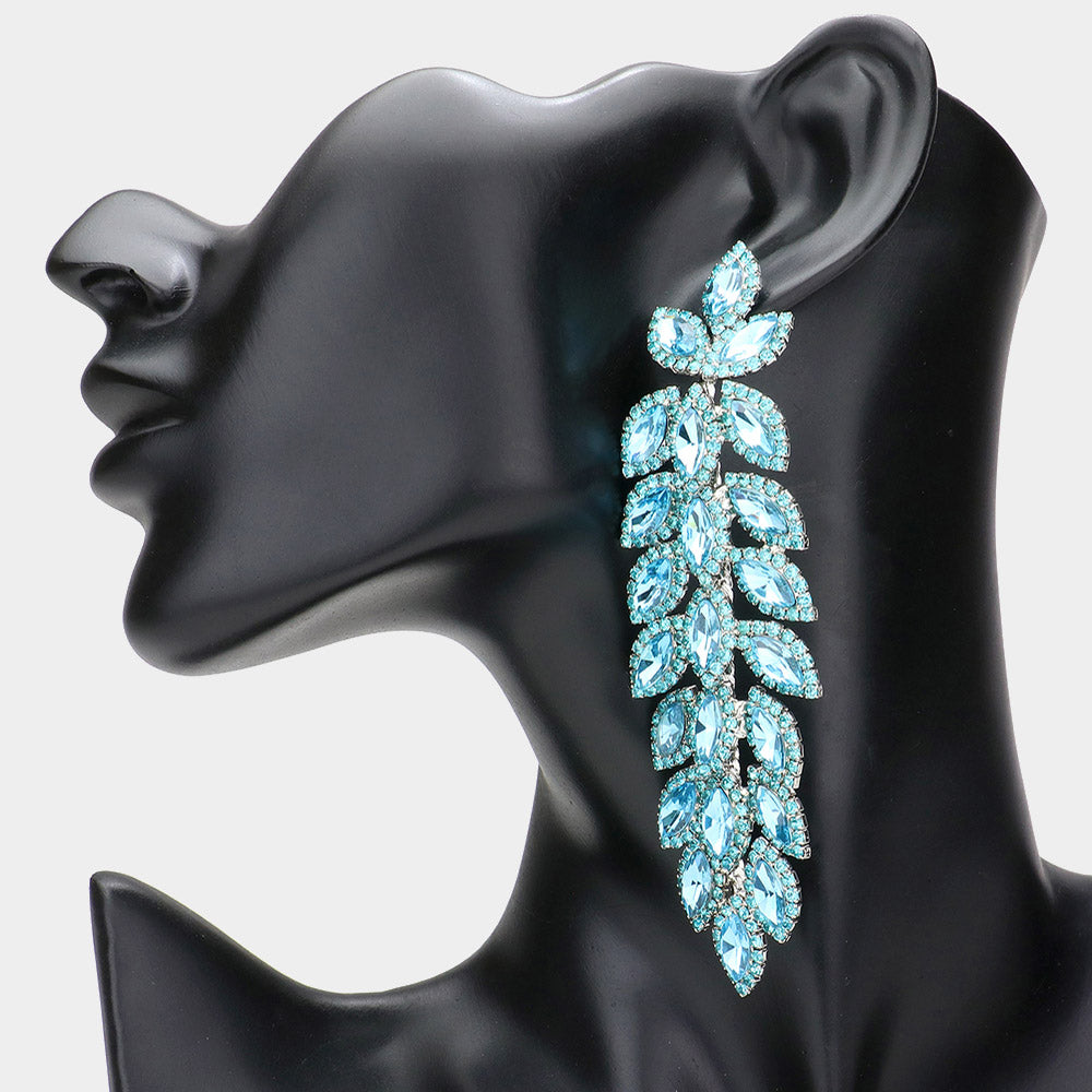 1 Marquise Chandelier Evening Statement Earrings