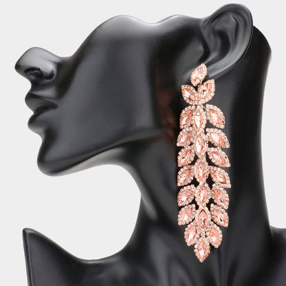 1 Marquise Chandelier Evening Statement Earrings