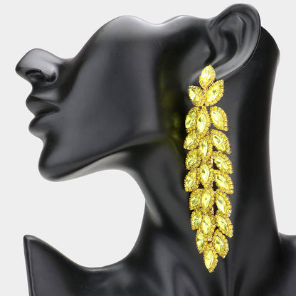 1 Marquise Chandelier Evening Statement Earrings