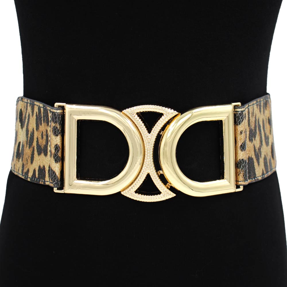 Bold Double D Sculpted Wide Waist Statement Belt