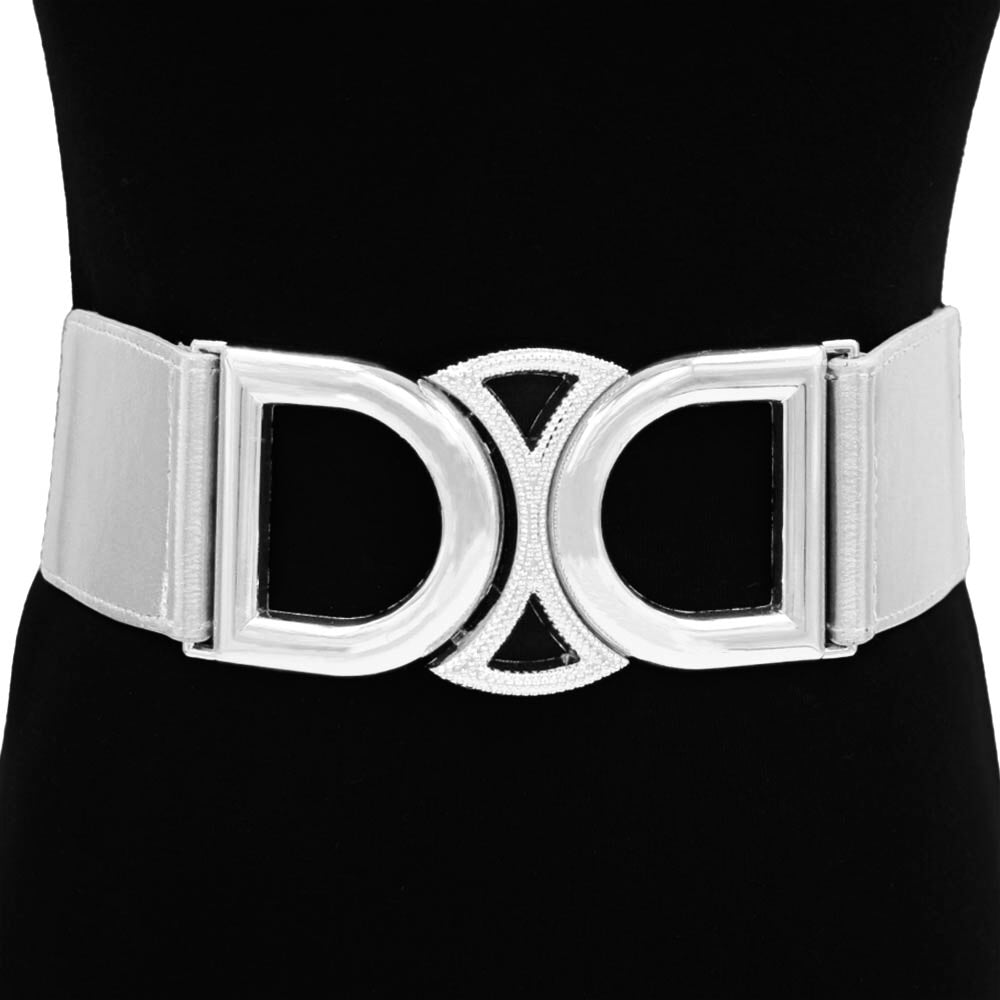 Bold Double D Sculpted Wide Waist Statement Belt
