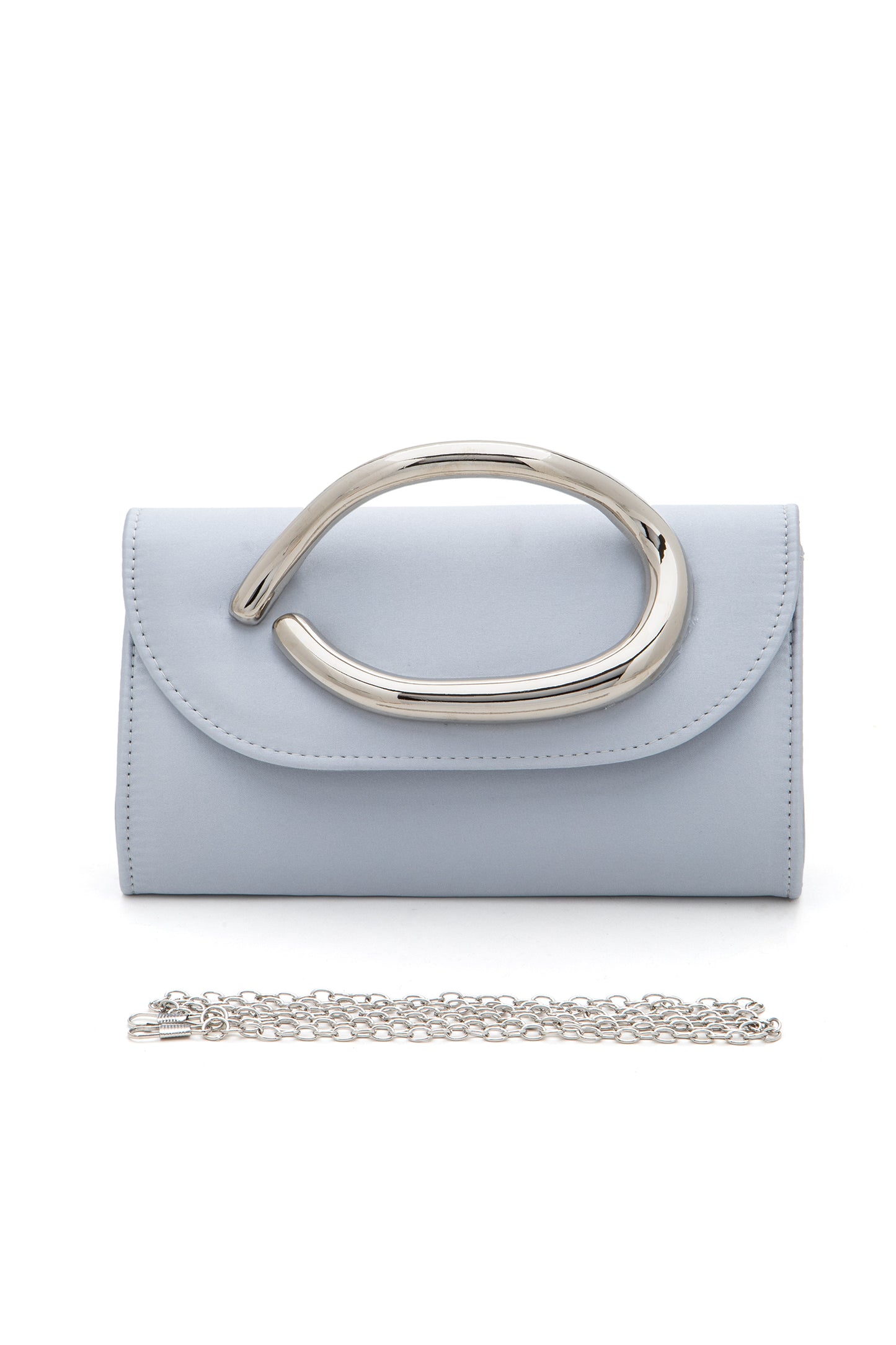 Ava Metal Handle After Party Satin Clutch Bag