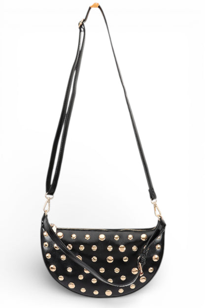 Aya Studded Half Circle Convertible Shoulder Bag