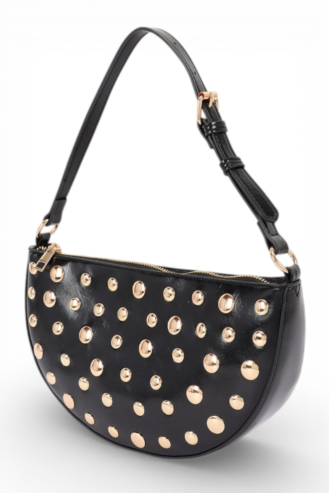 Aya Studded Half Circle Convertible Shoulder Bag