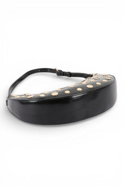 Aya Studded Half Circle Convertible Shoulder Bag