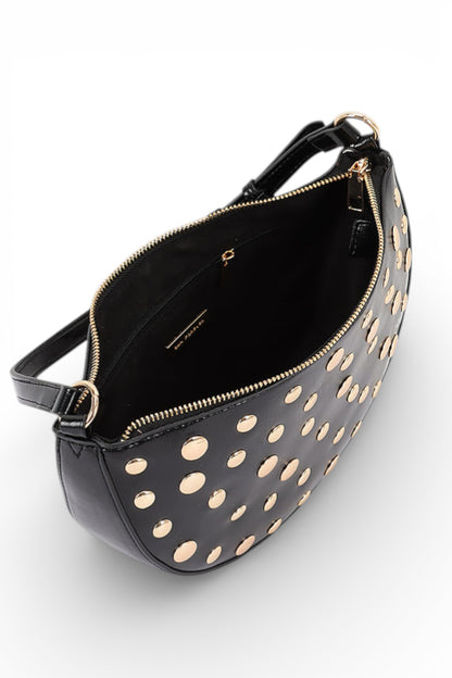Aya Studded Half Circle Convertible Shoulder Bag