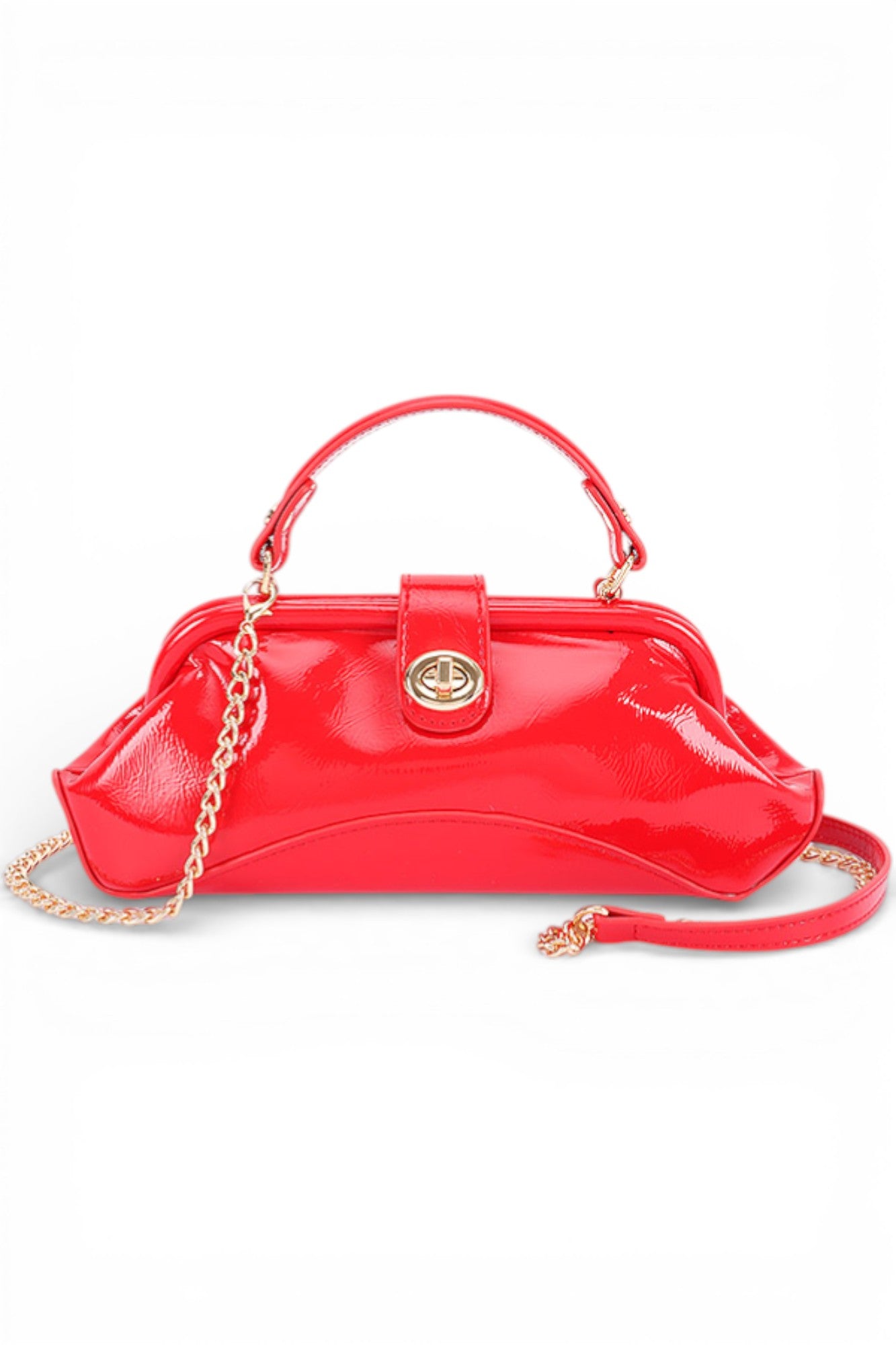 1 Push Lock Top Handle Convertible Clutch