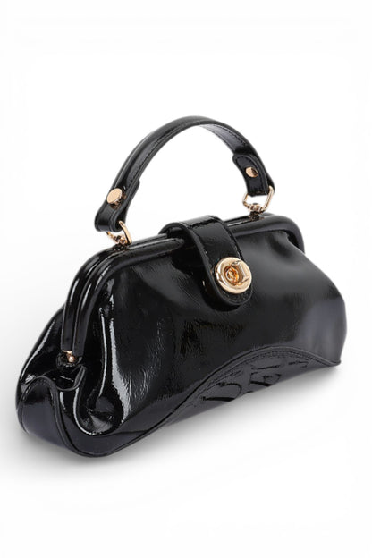 1 Push Lock Top Handle Convertible Clutch
