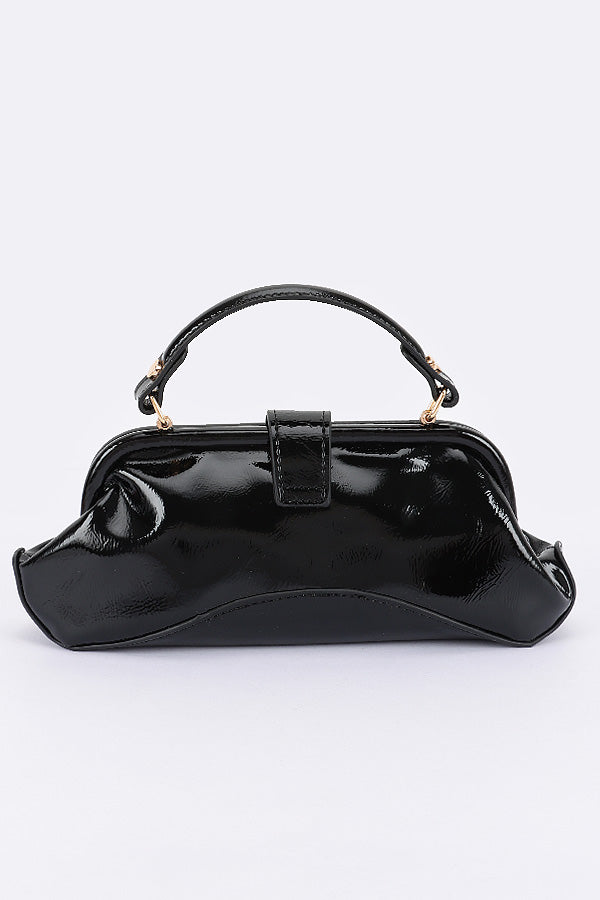 1 Push Lock Top Handle Convertible Clutch