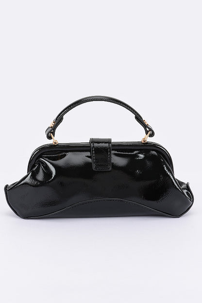 1 Push Lock Top Handle Convertible Clutch