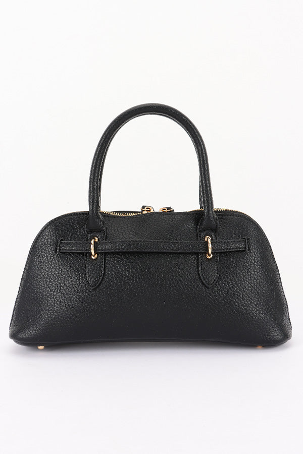 2 Vegan Leather Top Handle Satchel Bag