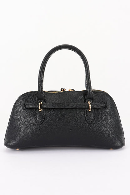 2 Vegan Leather Top Handle Satchel Bag