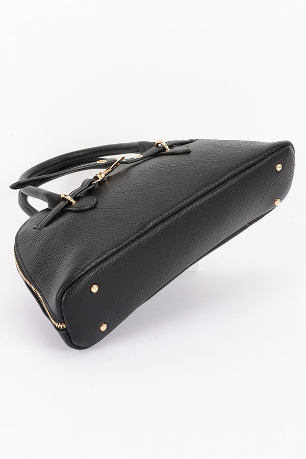 2 Vegan Leather Top Handle Satchel Bag