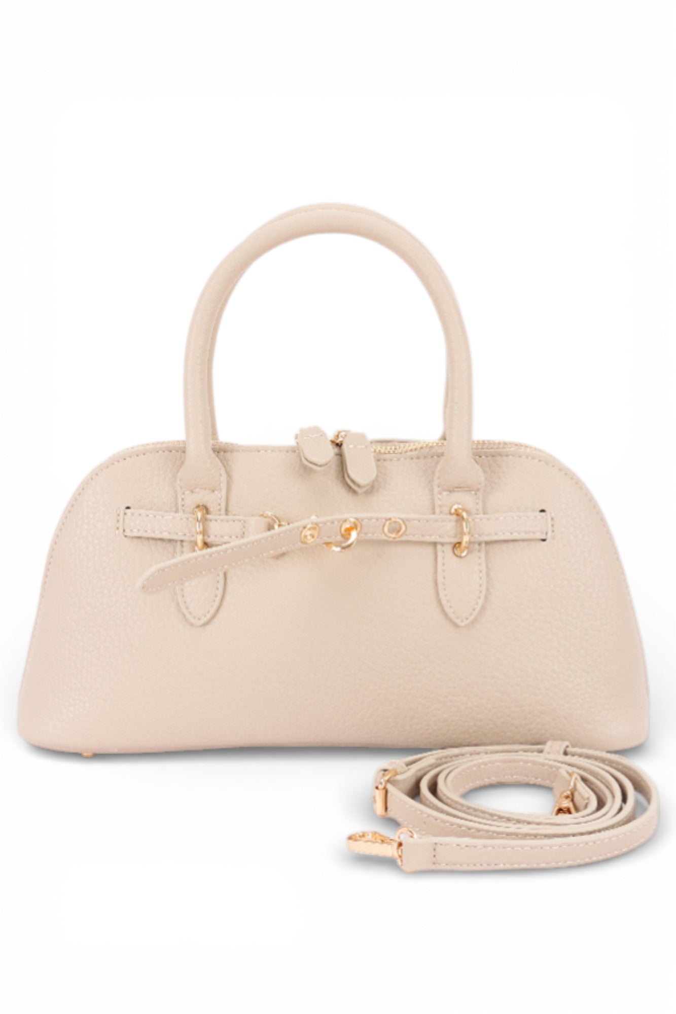 2 Vegan Leather Top Handle Satchel Bag