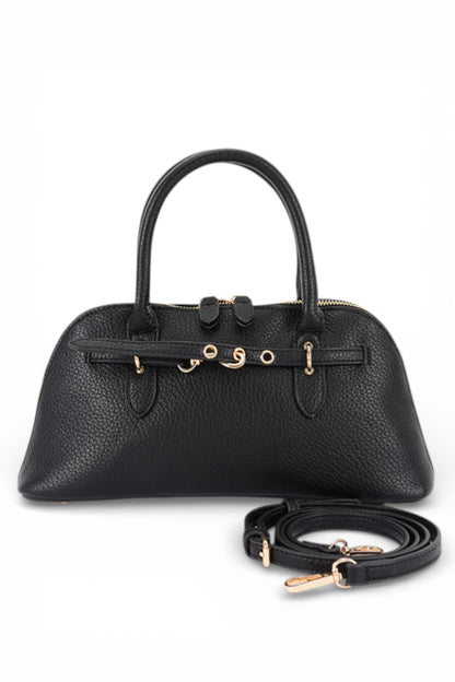 2 Vegan Leather Top Handle Satchel Bag