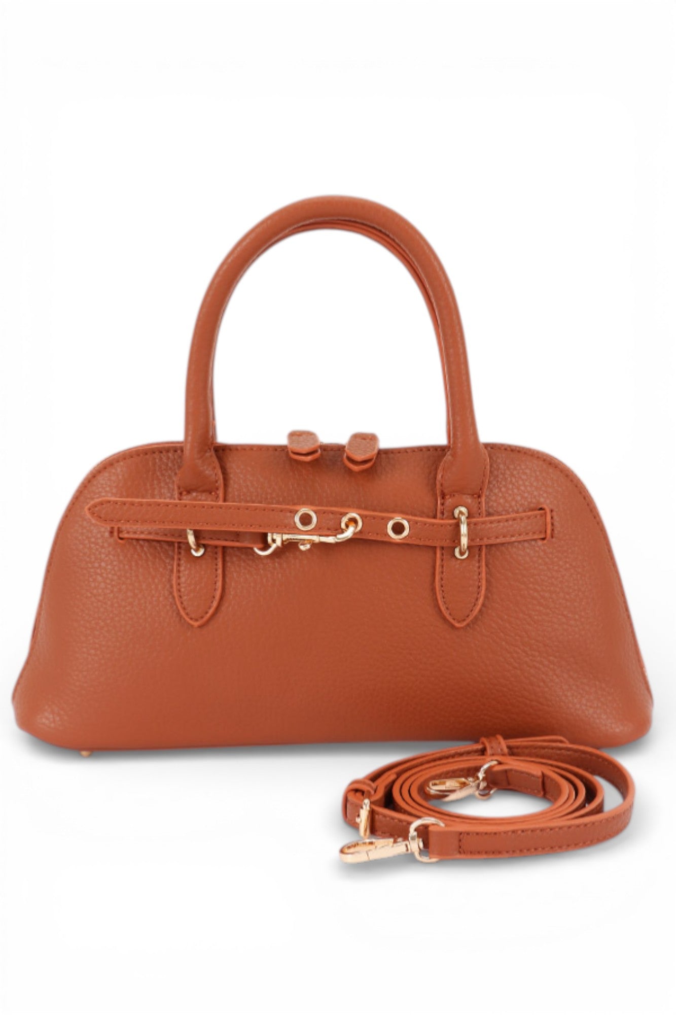 2 Vegan Leather Top Handle Satchel Bag