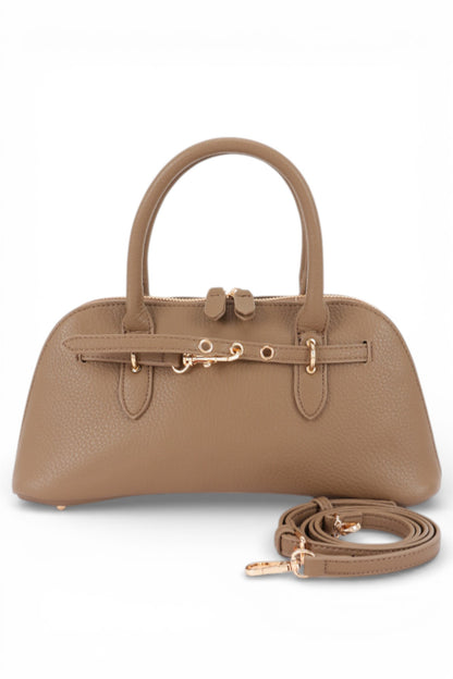2 Vegan Leather Top Handle Satchel Bag