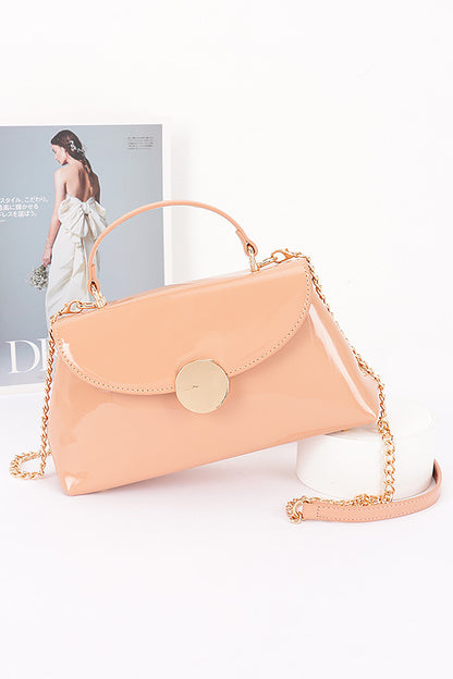 3 Top Handle Patent Finish Convertible Swing Bag