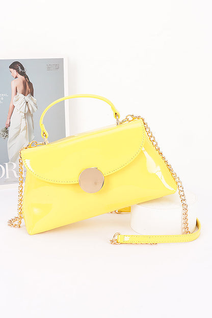 3 Top Handle Patent Finish Convertible Swing Bag