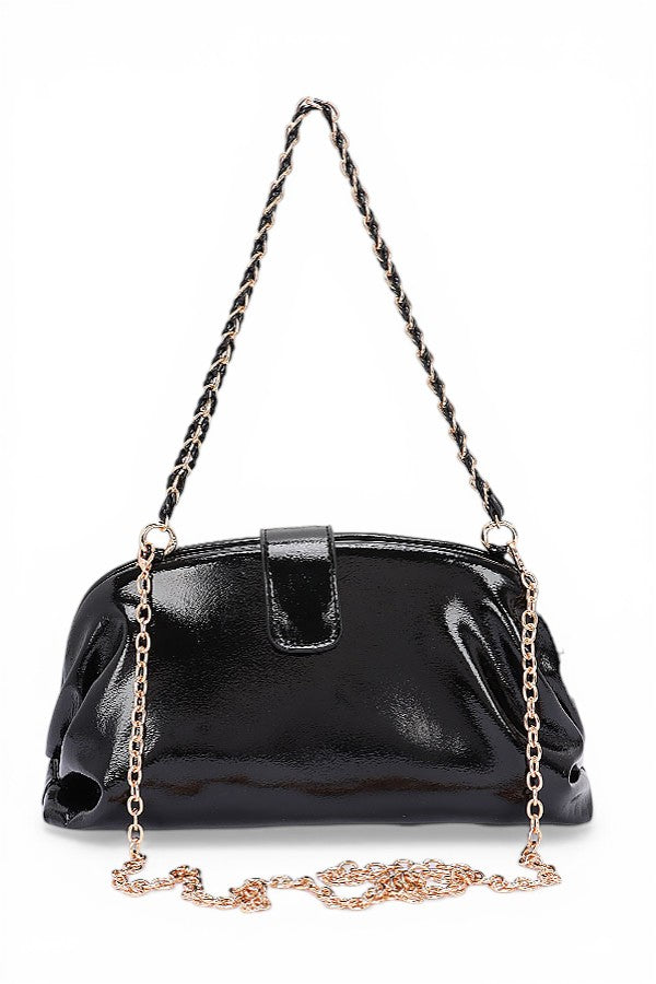 Chain Strap Patent Finish Classy Purse